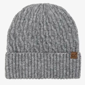 C.C. Chain Link Cable Cuff Beanie-Gray
